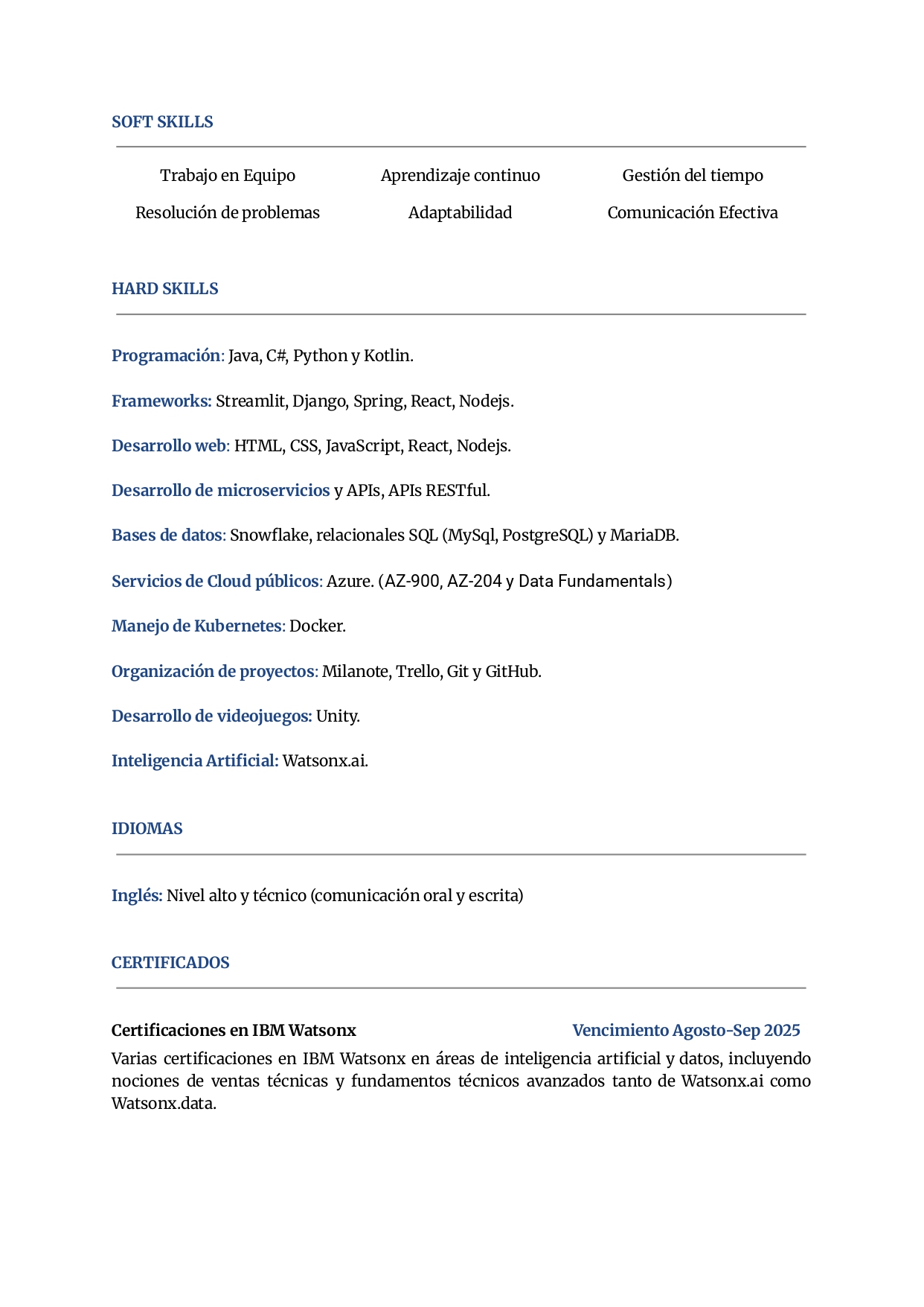 CV Página 2